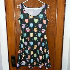 Cow Cow Fit & Flare Owl Dress C10